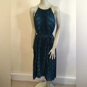 Ted Baker Dasani Teal Pleated Midi Dress